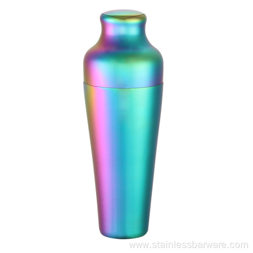 2 piece stainless steel rainbow plated shaker